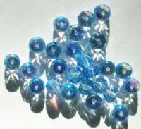 25 5x7mm Faceted Light Sapphire AB Donut Beads
